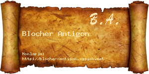 Blocher Antigon névjegykártya